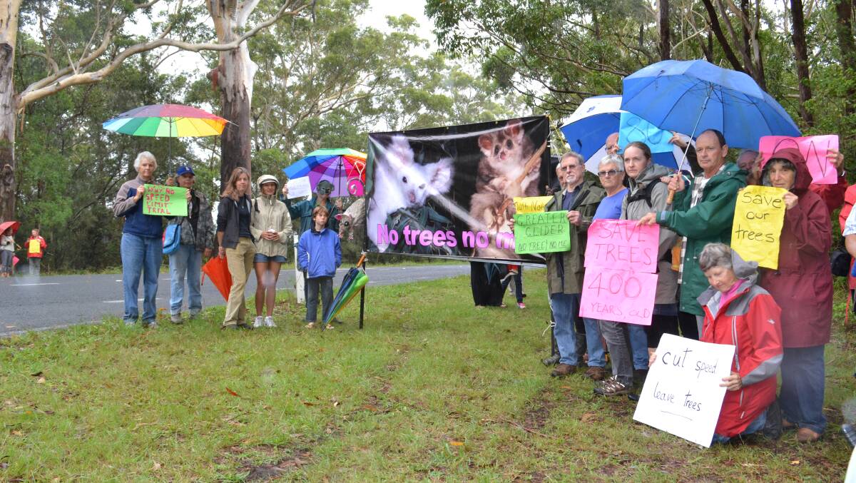 Members of the Gerroa Environmental Protection Society and concerned Shoalhaven residents have stage a vigil at the intersection of Gerroa road and Beach roads, where Shoalhaven City Council plans to start clearing works that will remove 147 trees.