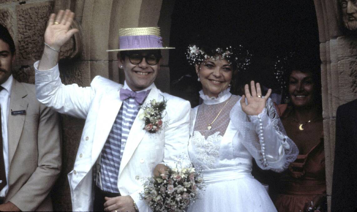 Elton John married Renate Blauel in Sydney in 1984. Picture: Getty Images