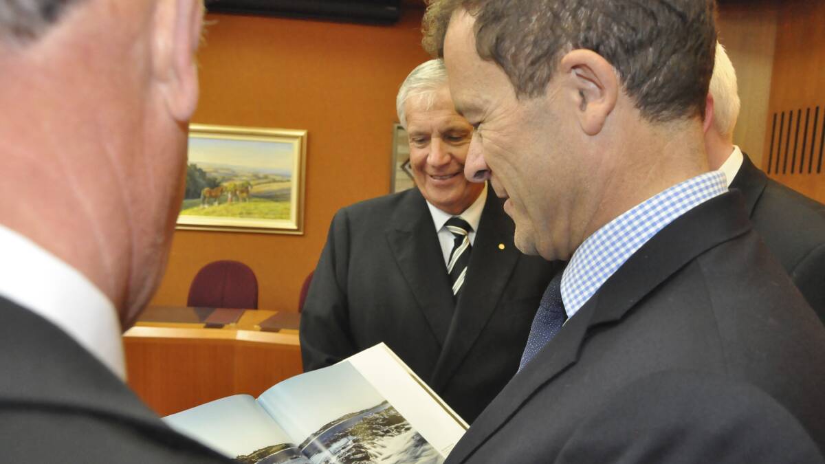 Learning the ways of the land Minister for Environment and Heritage, Mark Speakman joined Kiama council yesterday (July 30) Mayor Brian Petschler as well as Kiama MP Gareth Ward and council’s general manager Michael Forsyth to discuss heritage laws and the Illawarra growth plan. Picture Eliza Winkler 
