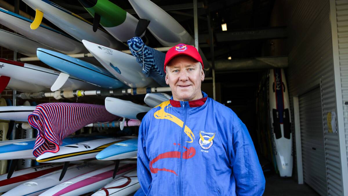 Shellharbour Surf Lifesaving Club President Wayne Cavanagh, is thankful of Bendigo Bank for donating new equipment to the club. Picture: GEORGIA MATTS