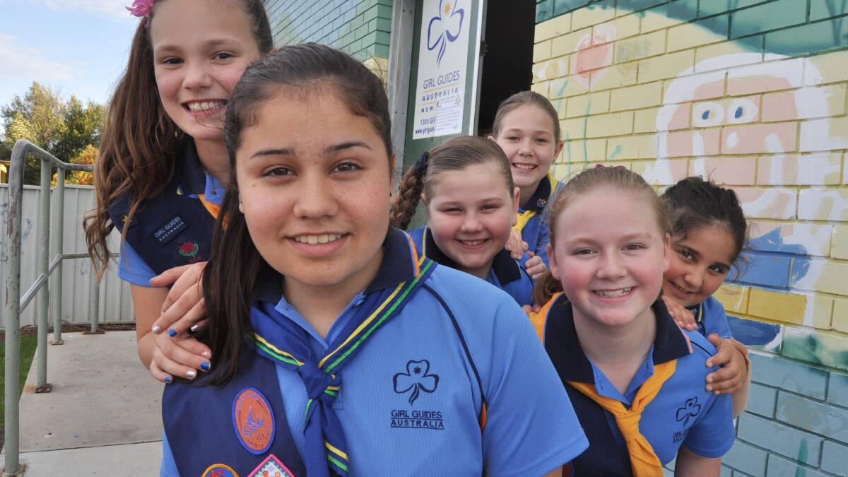 Warilla Girl Guides gather at the hall for their presentation night last week  - Scarlett Parker, Casey Campbell, Taija Barden, Haylee Bohnert, Marisa Jasprizza and Jessey Campbell. Picture Eliza Winkler