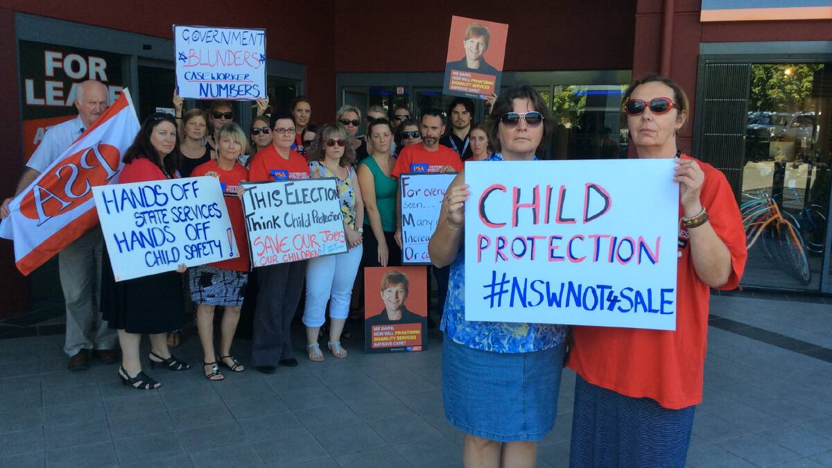 Child protection workers walk off the job
