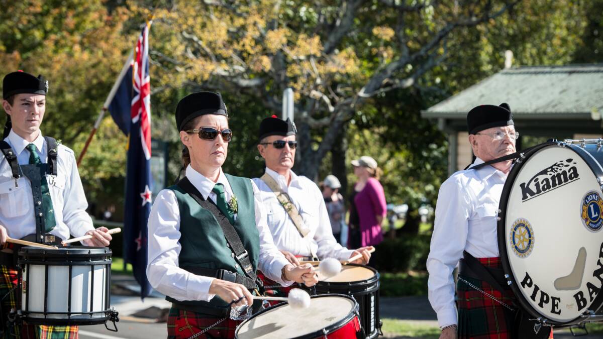 Saturday was a big day in Jamberoo, with a large crowd gathering to remember the fallen at the annual Anzac service, with Kiama Pipe Band leading the march.