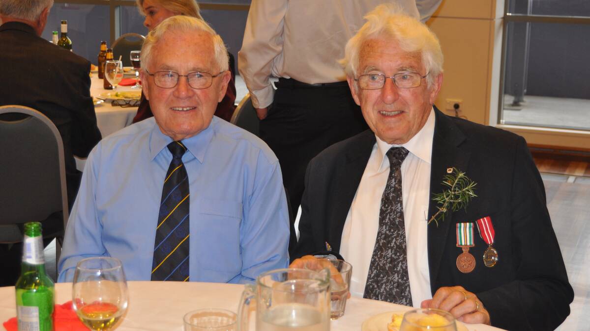 Gerringog RSL secretary Bill Poppel and Robert Hargreaves at the Anzac Day Luncheon.
