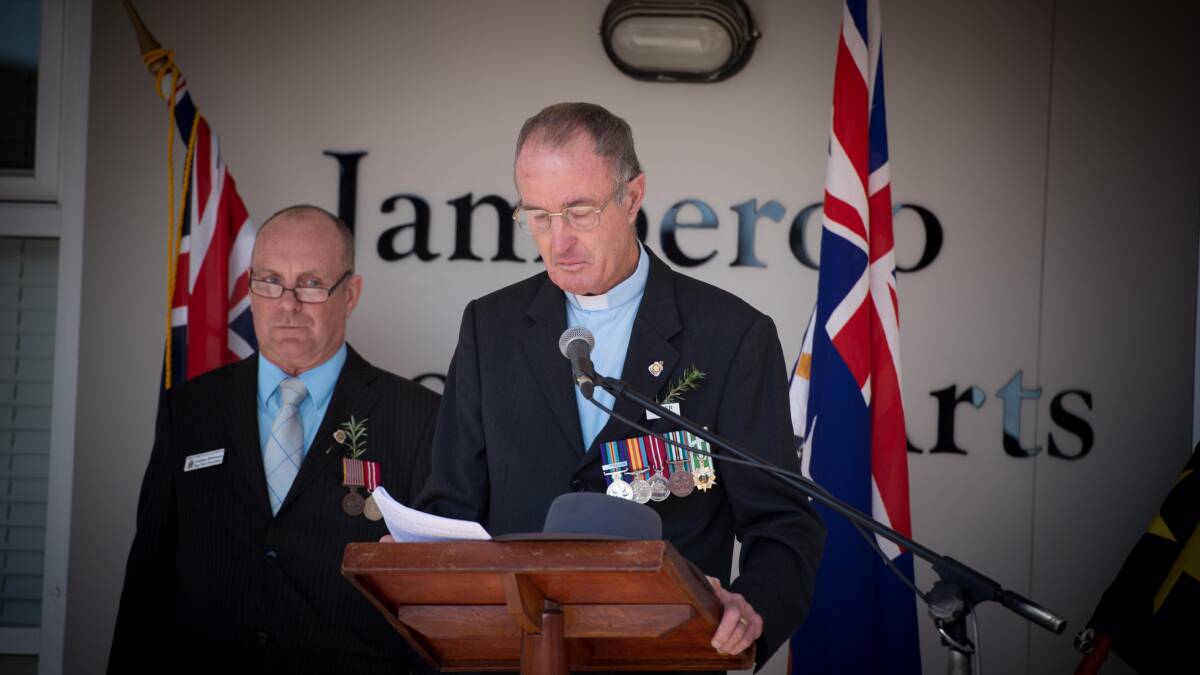 RSL Chaplin Peter Mitchell delivers his addresss.