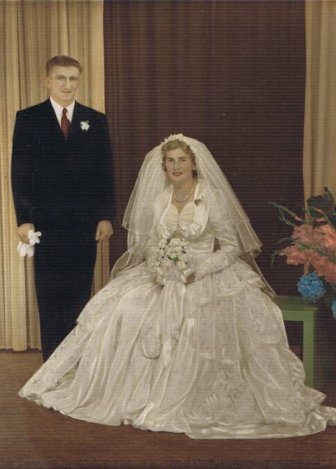 John and Beryl Hanigan on their wedding day 60 years ago.