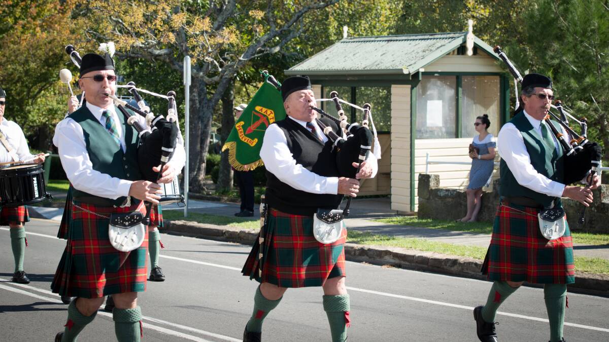 Saturday was a big day in Jamberoo, with a large crowd gathering to remember the fallen at the annual Anzac service, with Kiama Pipe Band leading the march.