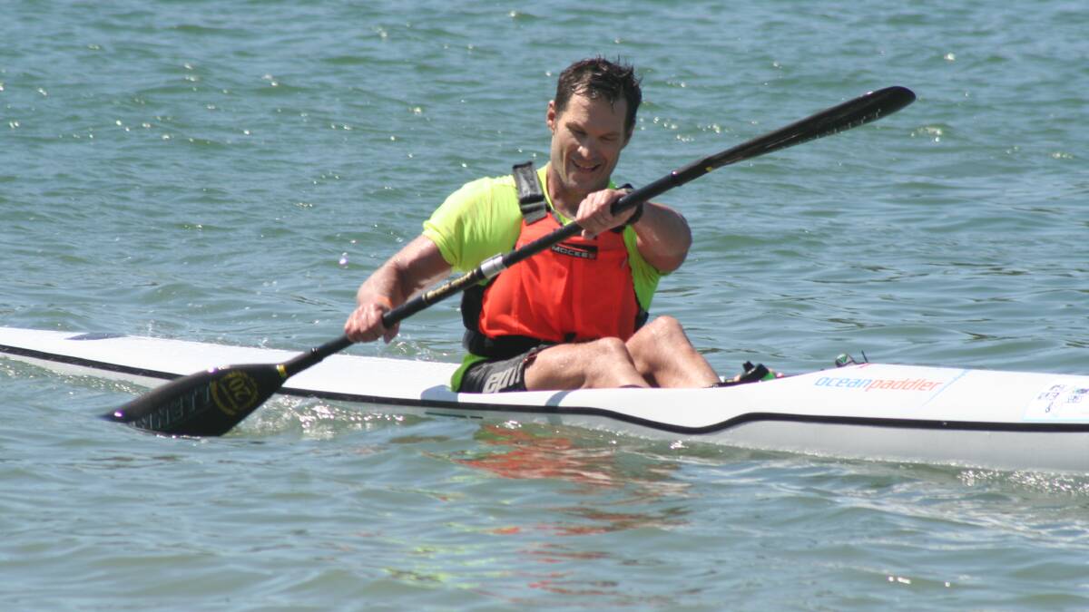 ULLADULLA: Michael Locke paddles his way to first place in the weekend's Makai Cup paddling.
 