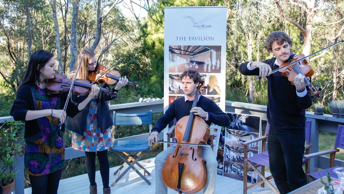 BERMAGUI: The Auric Quartet rehearses ahead of this weekend’s Four Winds Festival at the spectacular outdoor amphitheatre at Barragga Bay, south of Bermagui.
 