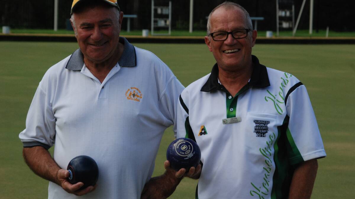 MALUA BAY: Malua Bay singles champion Bob Wren went head-to-head with Frank Peniguel on Friday as part of Mr Peniguel’s Guinness World Record attempt. Mr Peniguel is aiming to play bowls at least 600 clubs around the country. 