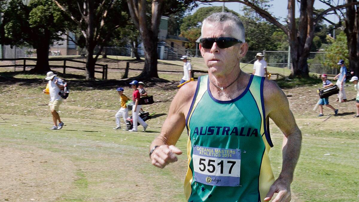 BEGA: Bemboka veteran runner Keith Law has represented Australia with pride in 2014. Law continued his hot form on the track in Canberra recently. 