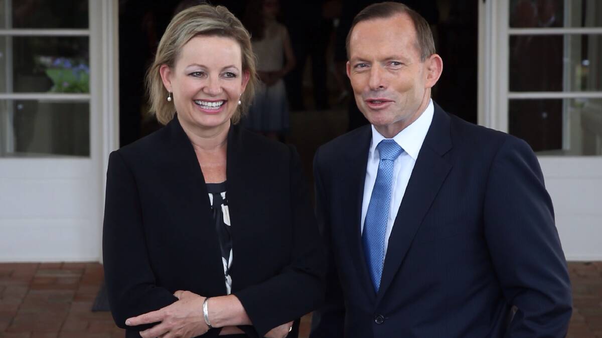 New Health Minister Sussan Ley and Prime Minister Tony Abbott. Photo: Andrew Meares