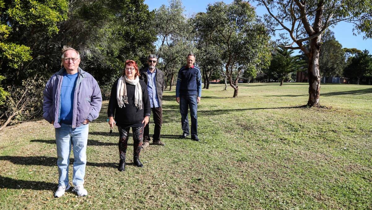 Kiama residents Laurie Gilbert, Sarah Marlan, Craig Summerhayes and Shane Gardner are urging council to reconsider aspects of their plans for the Kiama Hospital site.  Picture: GEORGIA MATTS 