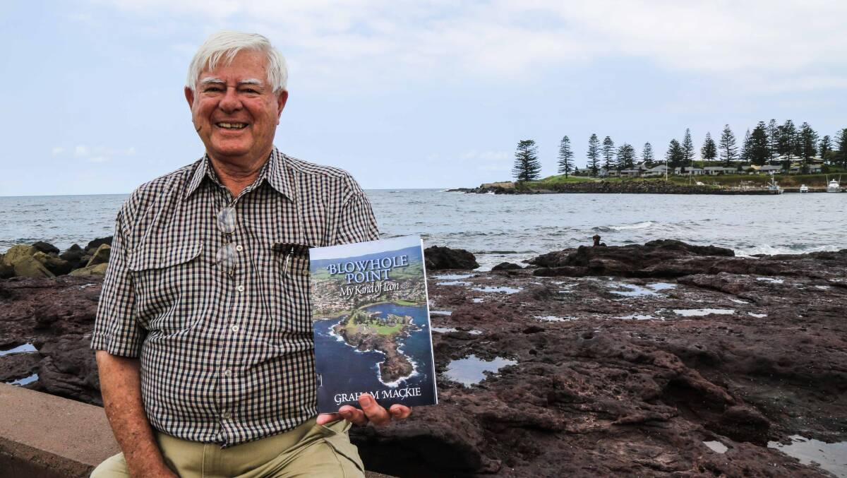 Grahame Mackie with Blowhole Pioint, the subject of his latest book, in the background. Picture: GEORGIA  MATTS
