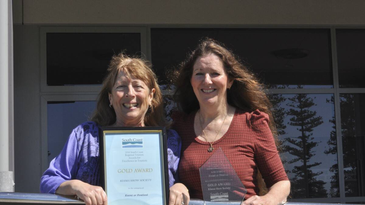 Kiama Show Society secretary Sue Granger-Holcombe and publicity officer Karen Beasley with the Society's recent awards .