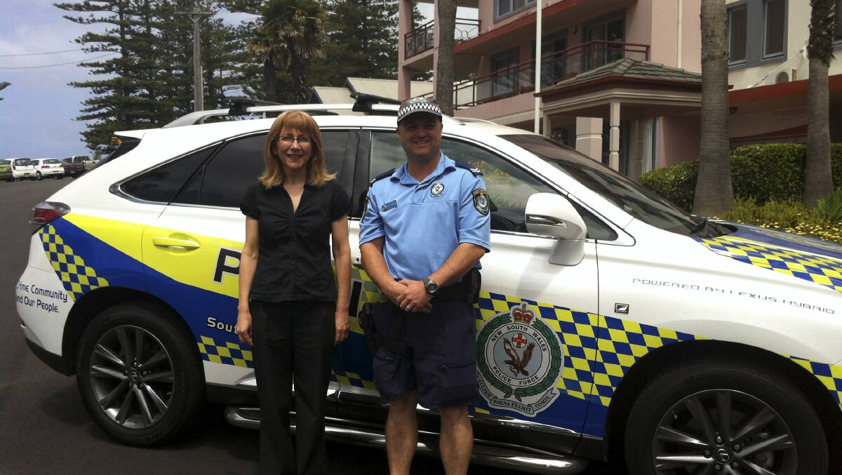 Professor Sandra Jones and Lake Illawarra Local Area Command’s youth liaison officer, Senior Constable Scott Burgess. 