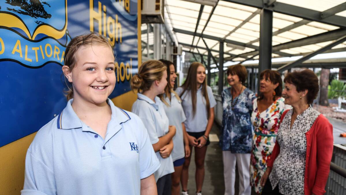 Cassandra George, Evie Chapman, Maddy Murphy, Olivia Sceri, Jeanine Maxwell, Roslynm Jaeger and Jenny Lockie are part of the Shine group at Kiama High. Picture: GEORGIA MATTS
