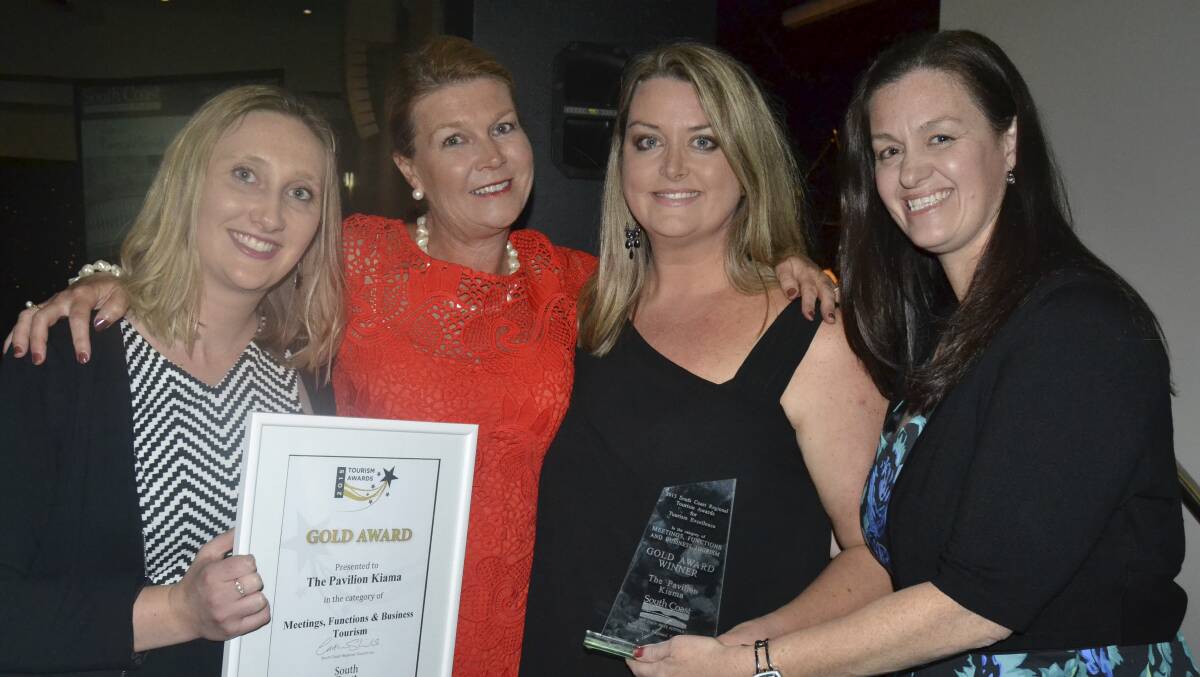 Melissa Colless, Megan Hutchison, Hope Prosser, Jackie Hall from The Pavillion, Kiama took out the gold award for Meetings, Functions and Business Tourism.