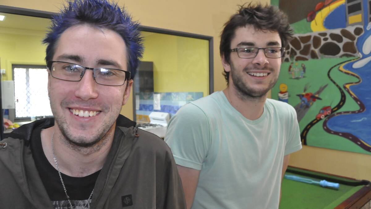 Youth volunteer at Albion Park Rail community Centre Zachary Traeger, 20, and Aaron Dunster, 21.  Eliza Winkler