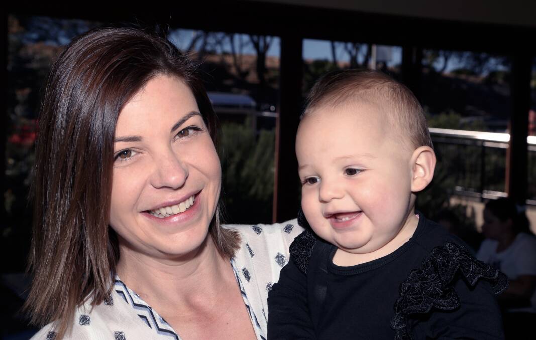 2016 Wollongong Light the Night ambassador: Renae Di Pietro and her one year old daughter Stella will both be at Flagstaff Hill with a message of hope on Friday. Picture: Greg Ellis.
