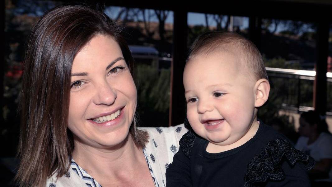 2016 Wollongong Light the Night ambassador: Renae Di Pietro and her one-year-old daughter Stella will both be at Flagstaff Hill with a message of hope on Friday. Picture: Greg Ellis.