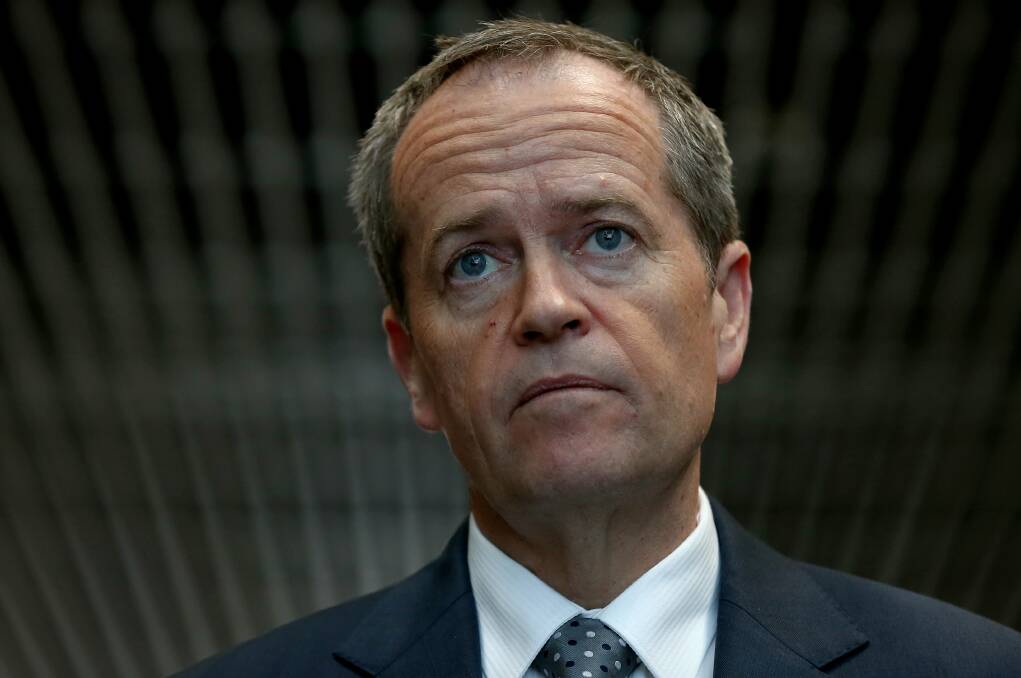 Opposition Leader Bill Shorten during a doorstop at the UWS Launch Pad Smart Business Centre on Monday. Picture: Alex Ellinghausen