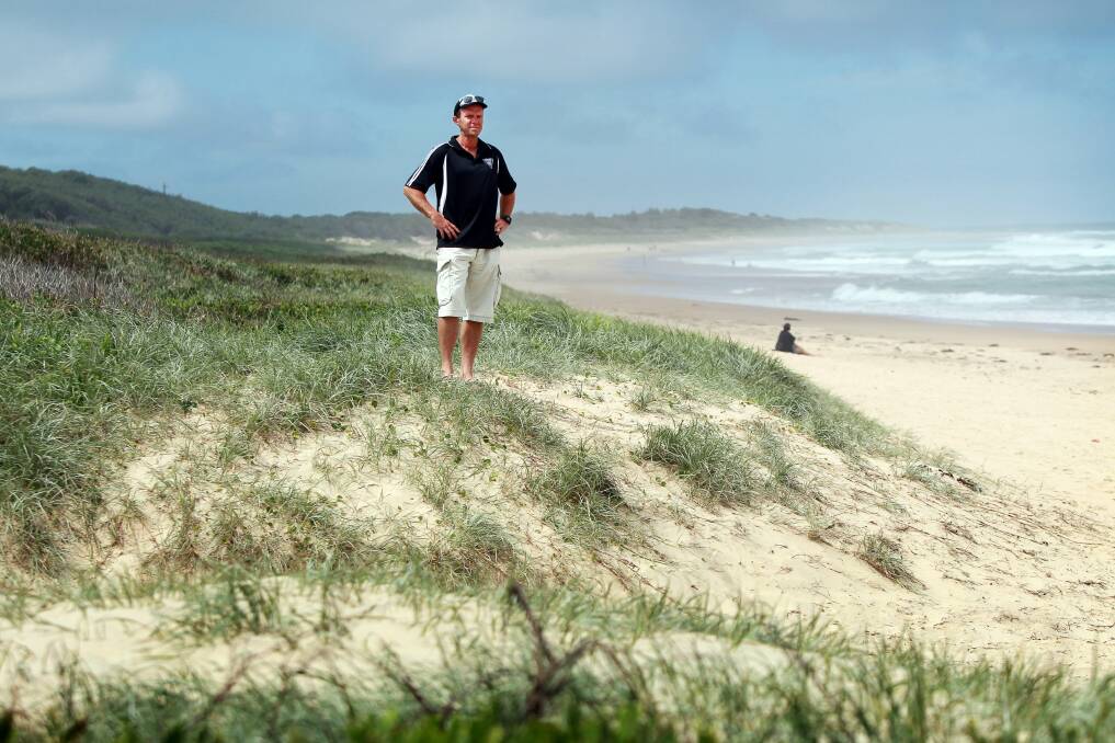 Tony Cartwright on Corrimal beach in January 2015. Picture: Sylvia Liber
