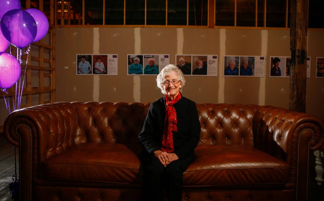 FULL OF LIFE: Pauline Skellon is one of 20 people to tell her story through a photographic exhibition, 'Inspiring People', on show at Wollongong Central until May 15. Picture: Adam McLean