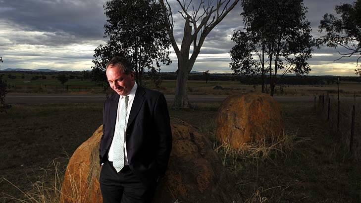Barnaby Joyce: The Nationals' candidate for New England on a campaign stop near Tamworth. Photo: Nick Moir