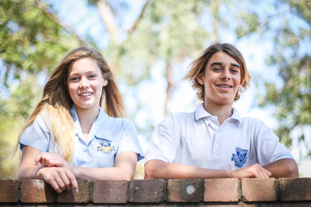 Warilla High School students Kyla Hakkenbrock and Josh Devall have been honoured with a prestigious award. Picture: DYLAN ROBINSON
