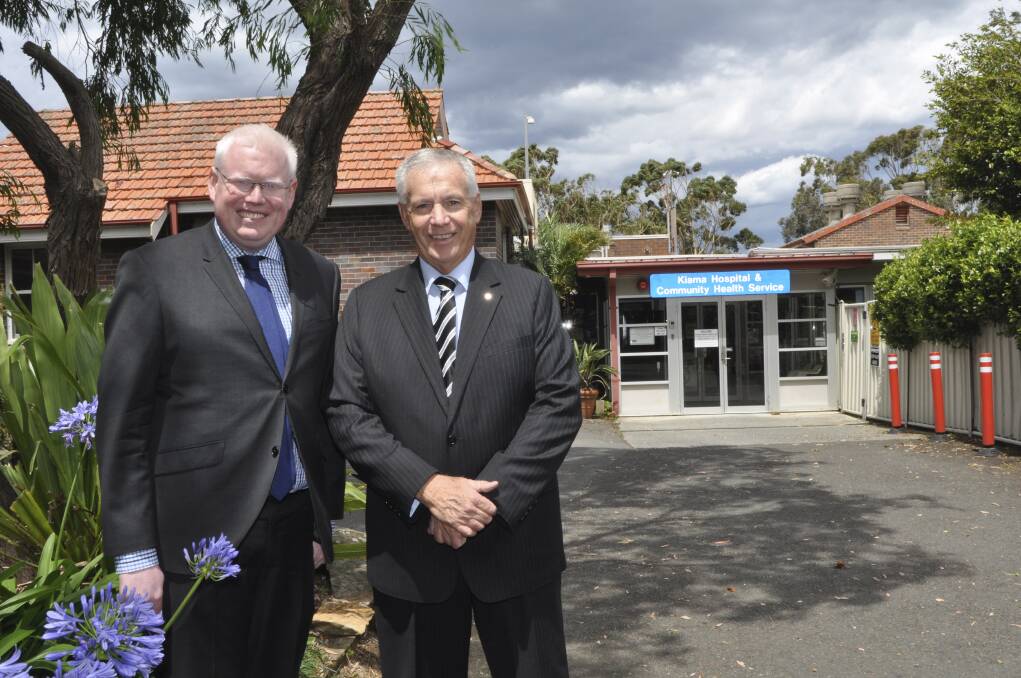 Member for Kiama Gareth Ward and Kiama Mayor Brian Petschler have welcomed an $8 million grant from the Restart NSW Illawarra Infrastructure Fund to refurbish Kiama Hospital into a centre of aged care excellence. Picture: DANIELLE CETINSKI