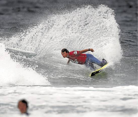Shellharbour's former world and national kneeboarding champion Simon Farrer finished second in round three of the Australian Kneeboarding Titles in the Kiama area last weekend. Picture: DYLAN ROBINSON