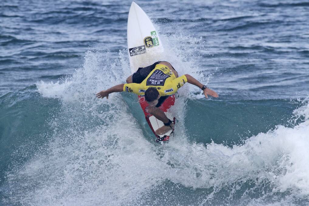 Werri Beach Boardriders' Dean Bowen in action during qualifying for the national Australian Boardriders titles at Stanwell Park last weekend. Picture: SMITH/SNSW