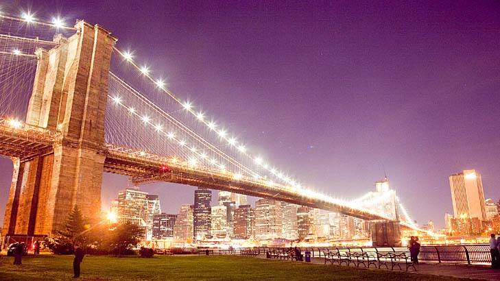 The Brooklyn Bridge at night. Photo: NYC & Company