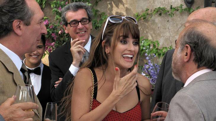 Screen siren … call girl Anna (Penelope Cruz) talks to clients in <i>To Rome with Love</i>.
