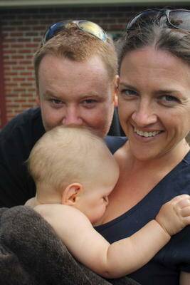 Andrew, Lenice and Dexter Heffernan together. The 13-month-old has been diagnosed with liver cancer.