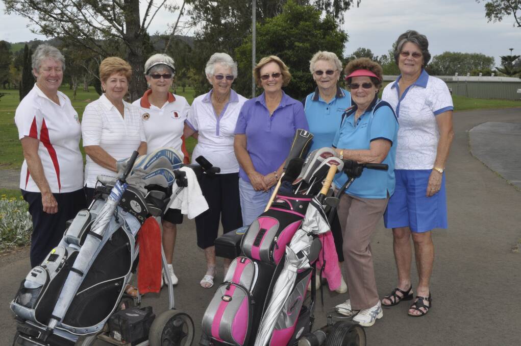 Jamberoo Golf Club's Judi O'Brien, Margaret Stephens, Marie Farrant, Shirley Walsh, Lorraine Cram, Dulcie Piper, Robyn Boles and Margaret Cook. Picture: DAVID HALL