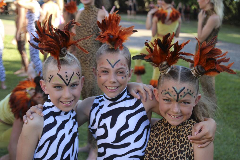 Dancers Caitlin Norris, Brooklyn Allen and Olivia Willick were part of the 70-strong troupe who performed a rendition of The Lion King at the Showcase National Dance Championships.