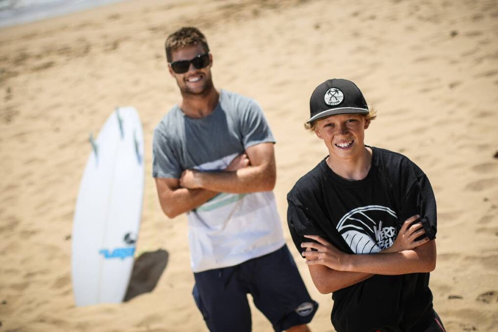 Werri Beach Boardriders' Dean Bowen and Angus Farrell who are looking forward to next weekend's national boardriders titles at Cronulla. Picture: DAVID HALL