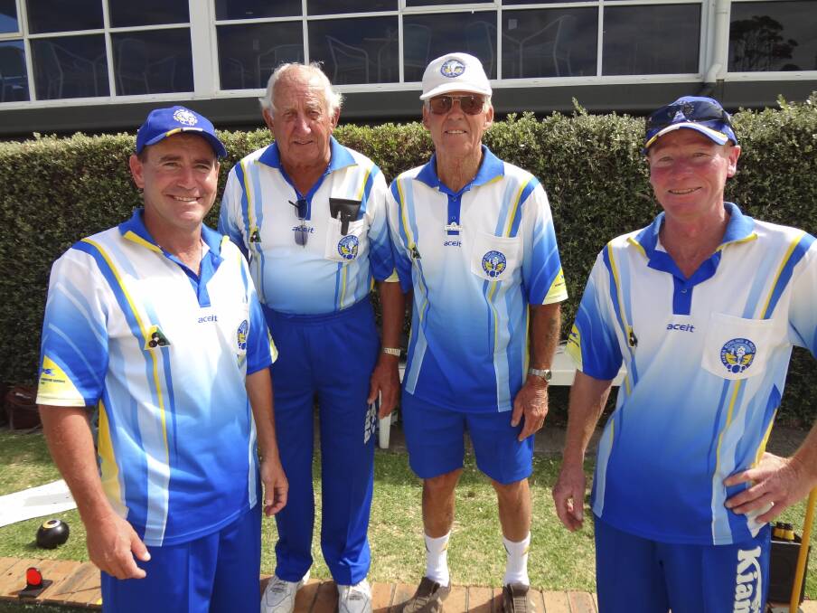 Kiama Bowling Club fours champions Martin Wilson, John Bodey, Bob Wilson and Darren Smithard.