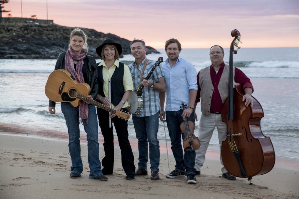 Kiama musicians who will appear at the inaugural Folk by the Sea: Penny Hartgerink, Colette Hoobin and Richard Coterill from traditional music group No Such Thing, as well as John de Hosson and John Littrich from Bluegrass band Crooked River.