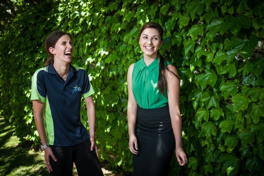 Bright futures: Kiama Leisure Centre's Hannah McInerney received the Robert East Community Service Award and Kiama Municipal Council cadet engineer Michelle Dimoski received the Megan Dalley Trainee of the Year Award last week. Picture: DYLAN ROBINSON