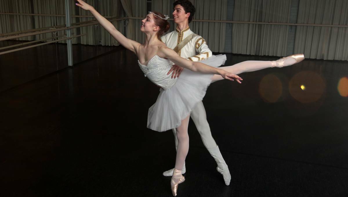  The National College of Dance at Lambton is hoping to repeat history when its star ballet performers Belle Beasley and Caleb Durbin compete in the Sydney Eisteddfod on Sunday. Picture: Jonathan Carroll