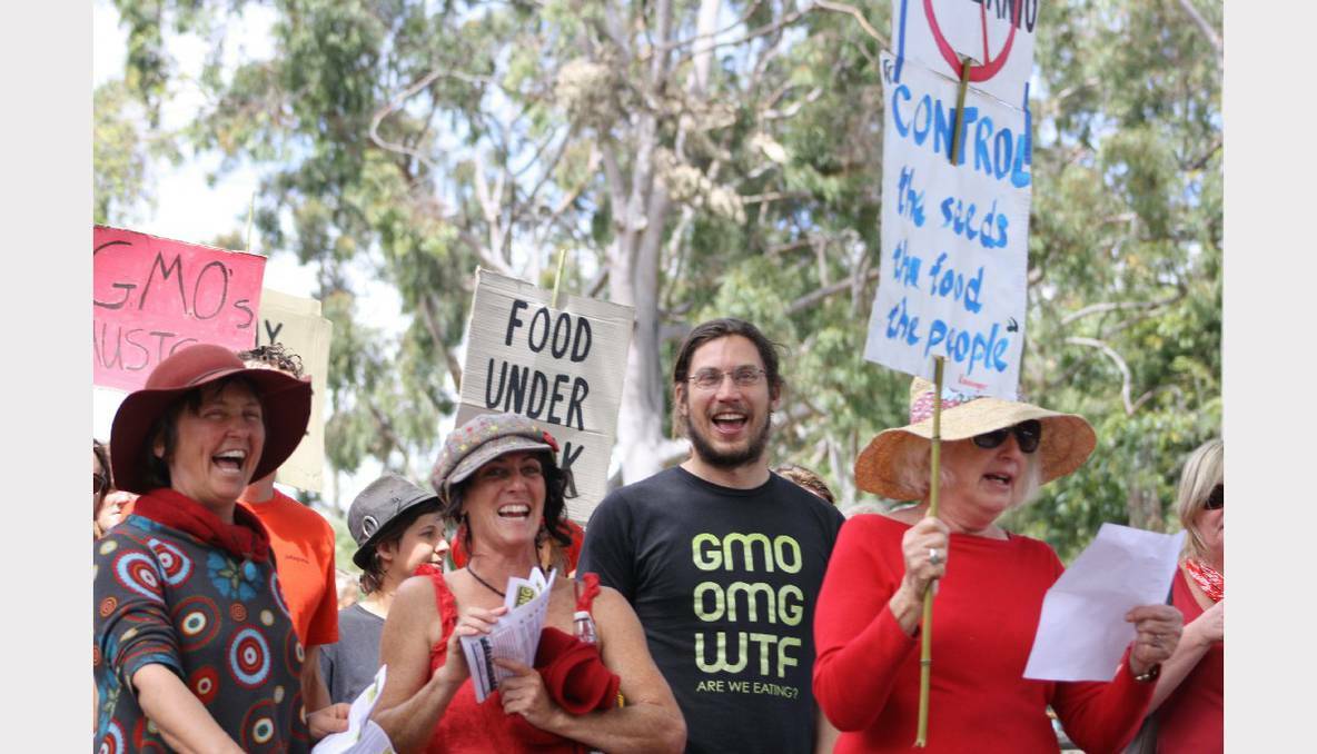 MARGARET RIVER MAIL: Locals in red clothing took to the streets of Margaret River in a march against Genetically Modified (GM) food crops.