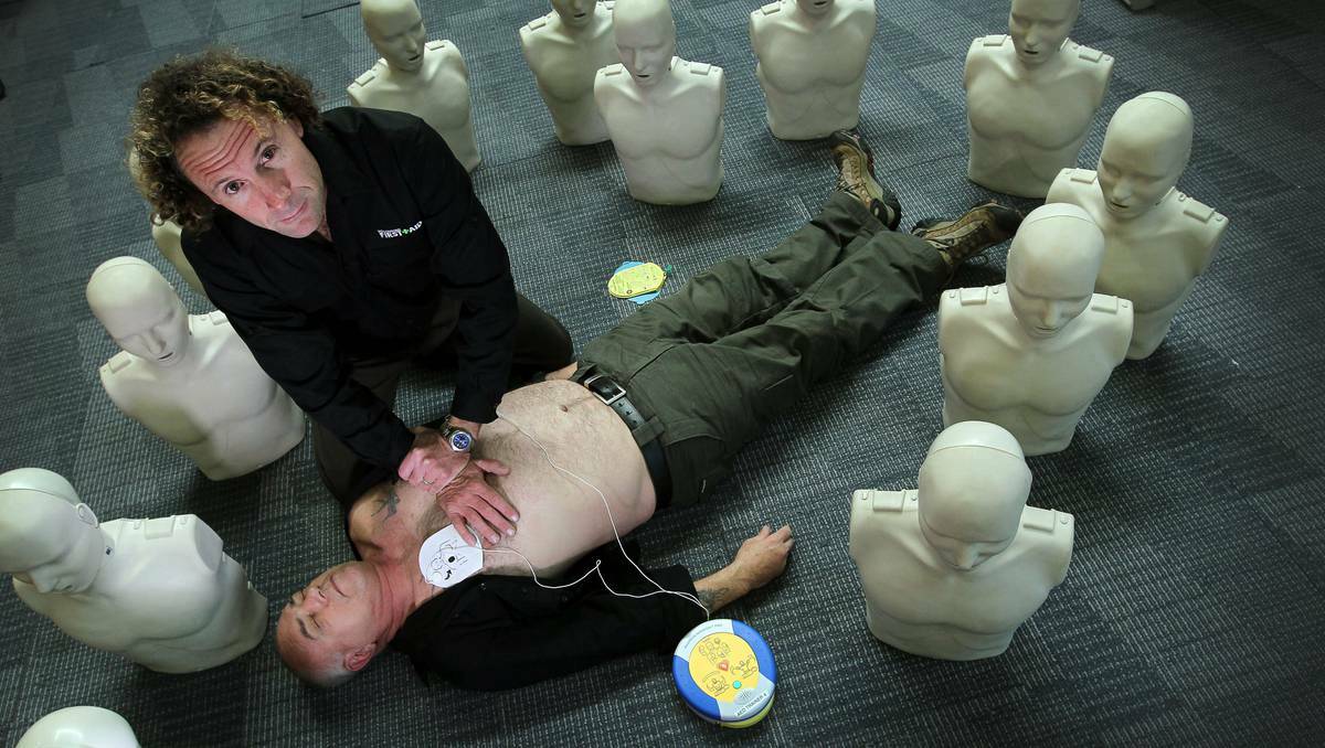 Wollongong paramedic Mark McCarthy is campaigning to have defibrillators distributed more widely. Picture: Sylvia Liber