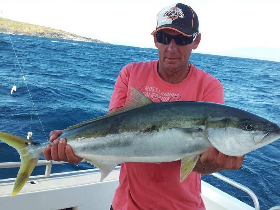 DAVE KINGFISH: Dave from Young, NSW on Charter Fish Narooma’s Playstation on Thursday with his nice keeper kingfish. The boys managed to get two fish up to 90cm past the seals. 24/1/14