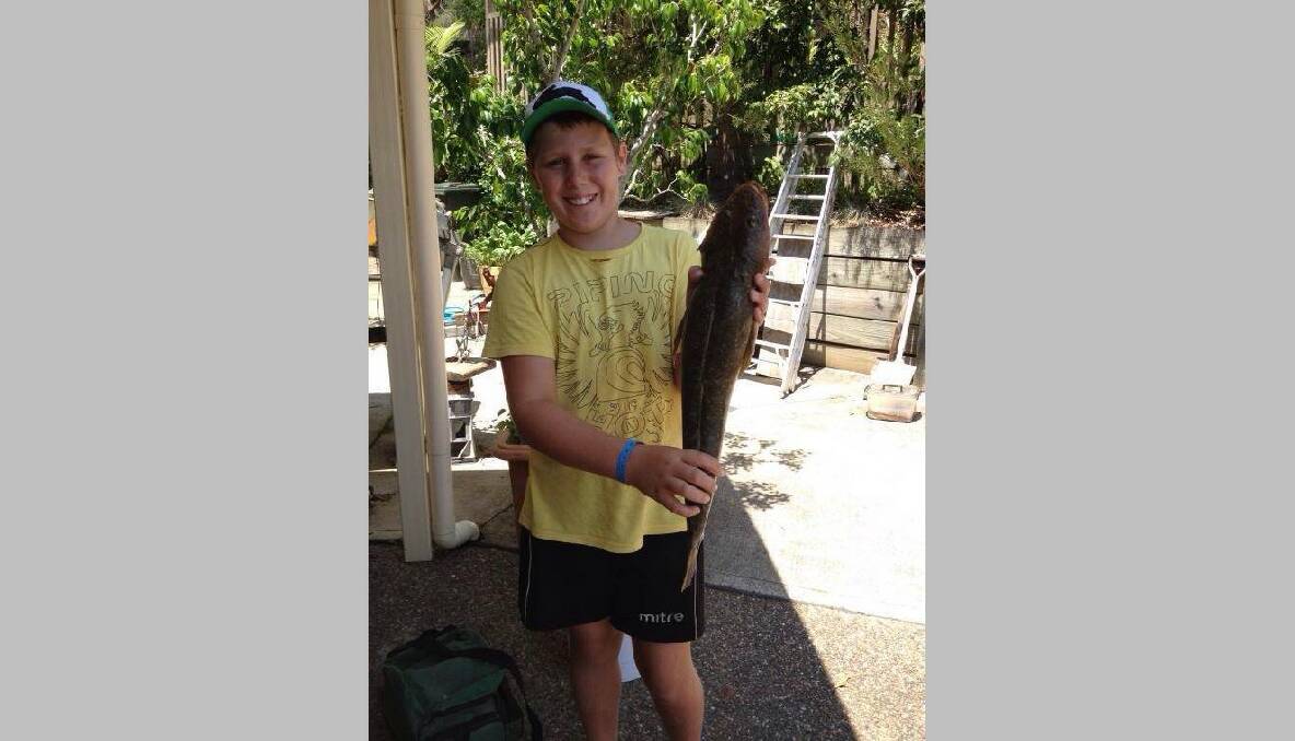 BEN’S FLATHEAD: 10-year-old Ben McFarlane went fishing with his dad Darren and got this nice flathead off Tomakin. 22/1/14 