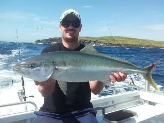 LEGAL KINGS: Greg and his mates from Wagga Wagga fished on Charter Fish Narooma’s “Playstation” last Tuesday getting a few legal kingfish. 11/12/2103