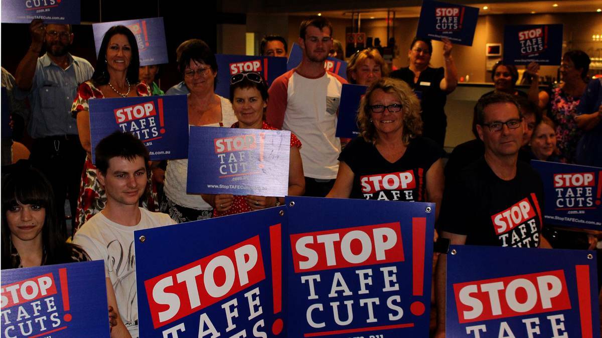 GRIFFITH: TAFE teachers and concerned residents turned out to a union rally on Wednesday night, angry at cuts to Griffith TAFE.