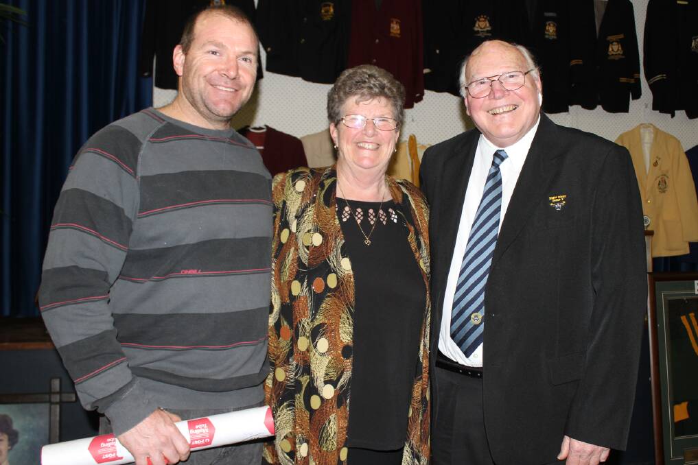 Adrian, Carol and life member Syd Weller. Picture: DAVID HALL